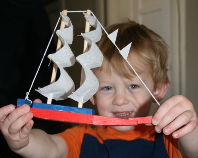 Baby Born Boat on Tyghe Helped Daddy Build His Model Boat   Finally  I Think He Got The